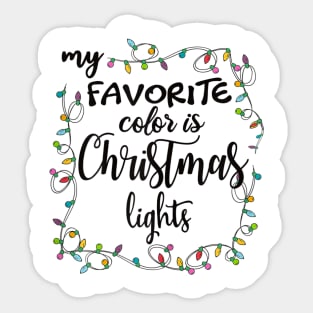 my favorite color is christmas lights Sticker